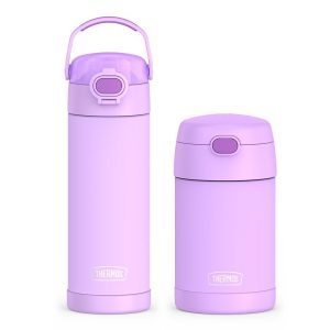 16oz FUNtainer  Water Bottle with Locking Lid & Food Jar Bundle - Neon Purple