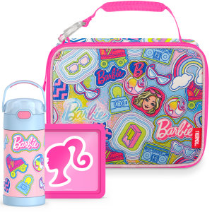 Barbie  Bundle - Soft Lunch Box. 12oz FUNtainer  Water Bottle & Hard Ice